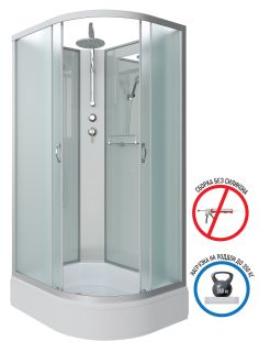 Душевая кабина Niagara NG-33094-14LBKT 100x90см серебро/матовое